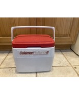 Vintage Coleman Personal 8 Cooler Model 5272 Red Top Locking Lid - USA - $22.52