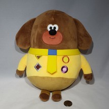  Hey Duggee Dog 12&quot; Plush Woofs Sounds Talking Brown Yellow Tie BBC Works - £12.60 GBP