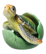 Green Nautical Marine Sea Turtle Hatchling Emerging Out of Egg Mini Figu... - $25.26 CAD