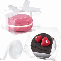 Jutieuo 100Pcs Clear Single Chocolate Covered Ore Cookies Macaron Box for Weddin - £15.11 GBP