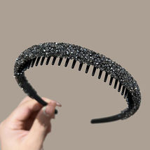 Non-slip Rhinestone Hair Hoops Elastic Headbands  Bands Women Toothed  F... - £12.60 GBP