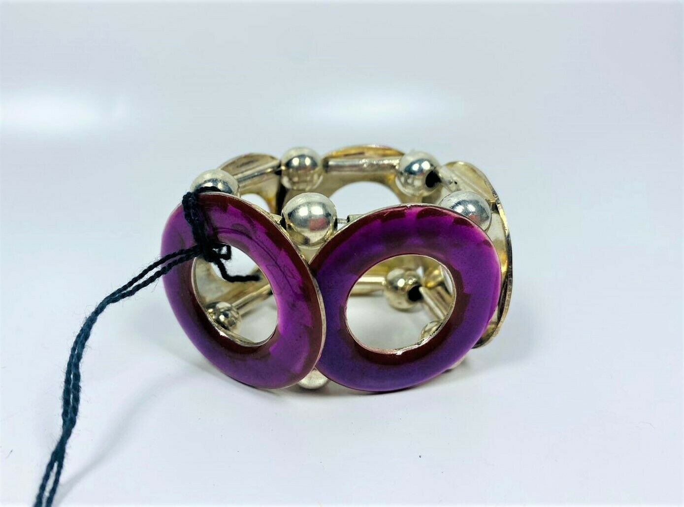 Lot of 2 Sonar Creative Napkin Rings in Big Purple Round Design - $7.76