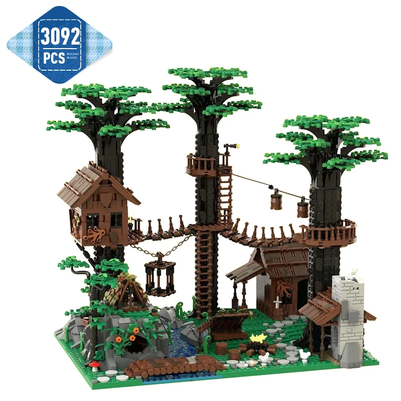 MOC Forestmen&#39;s Headquarters Model Building Block Architecture Village S... - £181.48 GBP