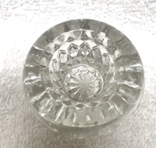 Vintage Crystal Pressed Glass Diamond Open Salt Cellar Dip 1 1/2" Tall - $12.38