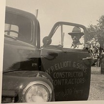 Found Black And White Photo Man With Construction Truck 1952 Elliot And Sons - £7.07 GBP