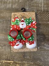 Baby Essentials Christmas 2 piece Santa Headband Socks Red Green Polka D... - $18.69