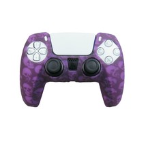 For PS5 Controller Grip Cover Silicone Purple Skulls Design Gaming Accessories - £6.24 GBP