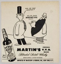 1949 Print Ad Martin&#39;s V.V.O. Scotch Whiskey Cartoon Man with Huge Beard  - £8.54 GBP