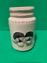 Vintage 2015 Enesco Stacey Yacula Joyful Garden Birds Raised Relief Ceramic Jar - £11.98 GBP