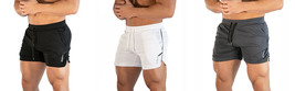 Mens Athletic Workout Shorts  Quick Dry Summer Swim Trunks Gym Jogger White - £13.31 GBP