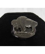 Indian Head Nickel Silver CARVED Out Buffalo Five Cent Coin Sz 9 Ring 7.5g - €51,49 EUR