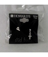 Cross Earrings Stud Buds Initial P Pierced Jewelry Howards Nickel Free S... - £9.26 GBP