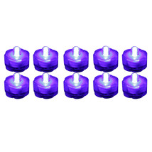 QTY 10 PURPLE LED Submersible Underwater Tea lights TeaLight Flameless US Shippe - £12.87 GBP