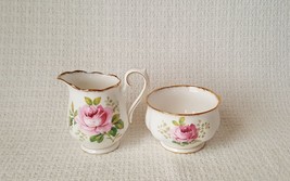 Royal Albert AMERICAN BEAUTY Pink Roses Sugar Bowl &amp; Creamer Set - £17.06 GBP