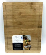 Mainstays Bamboo Cutting Board Plastic Scrap Tray 15&quot; Wood  - £10.38 GBP