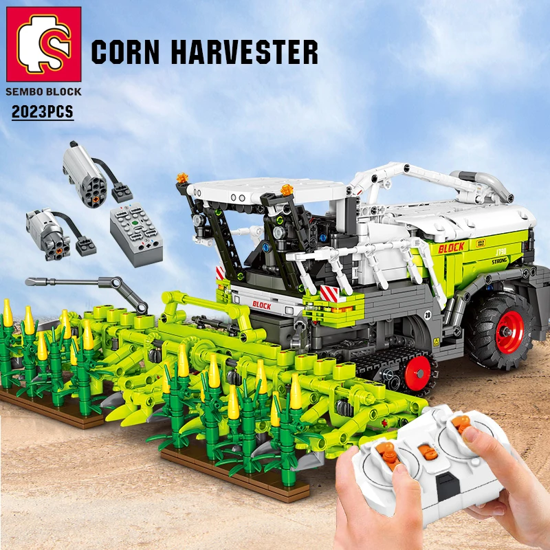 SEMBO BLOCK Farm Tractor 2023PCS TECHNICAL Corn Harvester RC Building Bl... - £205.27 GBP+