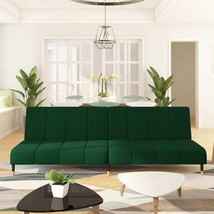 Sofa Bed Dark Green Velvet, Wood, Metal Standard - $7,682.48 MXN