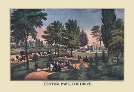 Central Park; The Drive by Nathaniel Currier - Art Print - £17.29 GBP+