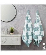 Trident Limited Bath Towels Blue Abstract 2-Piece 30&quot; X 58&quot; Cotton 600 G... - $82.04 CAD