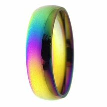 Rainbow Ring Womens Mens Stainless Steel Promise Wedding Band 6mm Sizes ... - $9.99