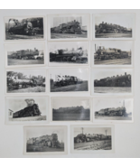 Vintage Locomotive Train Railroad B&amp;W Photo Pictures Assorted Lot of 14 - £64.80 GBP
