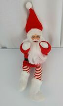 Vintage Santa Claus Knee Hugger Bendable Posable Shelf Sitter Xmas Decor... - $24.73