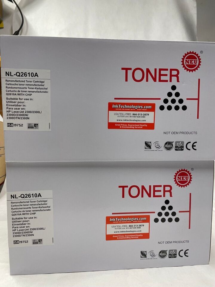 Primary image for 2 pack HP compatible Q2610A Black Toner Cartridge for HP Laserjet 2300 Series