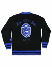 Zeta Phi Beta Sorority Cardigan Sweater Black Wool Zeta  Heavyweight Sweater - £106.15 GBP