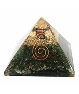 Green Jade Orgone Energy Pyramid With Crystal Point to Enhance Self Control - £15.31 GBP