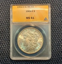 1902-O Morgan Silver Dollar $1 Certified MS61 by ANACS Brilliant Uncirculated - $100.83