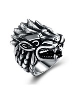Ring Size 10 Wolf Head  Stainless Steel  Silver Mens  Biker - $367.23 MXN