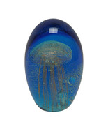 5 Inch Glass Glow In The Dark Jellyfish Paperweight Bookend Décor Sculpture - £29.02 GBP