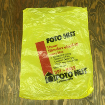 Vintage small yellow plastic bag foto hut film developing movie photo prop - £15.58 GBP