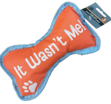 Greenbriar Kennel Club Squeaky Dog Toy &quot;It Wasn&#39;t Me&quot; Orange/Blue-NEW-SHIP24 HRS - £11.84 GBP