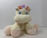 Eden plush cow calf baby rattle pink purple bow cream yellow stuffed toy  - £11.72 GBP