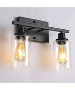 LamQee 14.6&quot; 2 Light Black Vanity Light Industrial Barn Light Clear Glas... - €40,78 EUR