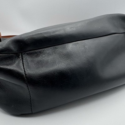 Fossil Harper Crossbody Bag Black Cow Hide Leather Large Flap Brass Key Saddle Item image 7