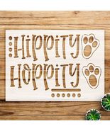 Hippity Hoppity Stencil Pattern for Easter Decor, Reusable Mylar Templat... - $14.69+