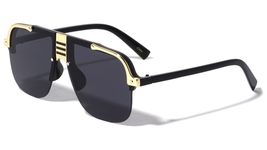 Dweebzilla Oversized Semi Rimless Square Retro Sport Luxury Pilot Aviator Sungla - £9.98 GBP