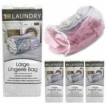 4 Pack Mesh Laundry Bags Wash Delicates Lingerie Zipper Storage Bag Unde... - £28.73 GBP