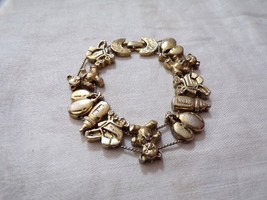 Vintage Tofa Gold Toned Charm Bracelet Baby Nursery Bottle Bear Rattler ... - $459.27 MXN