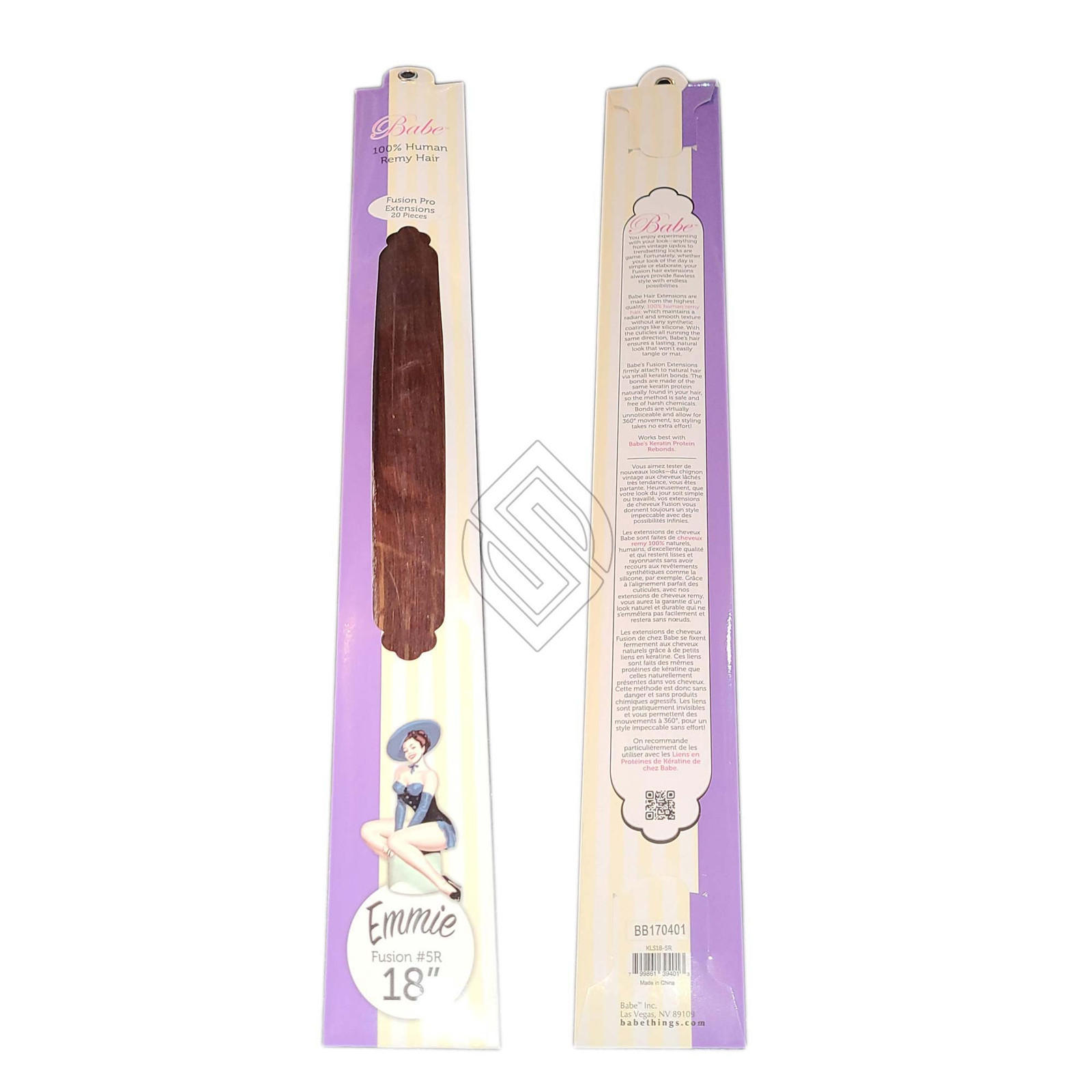 Babe Fusion Extensions 18 Inch Emmie #5R 20 Pieces 100% Human Remy Hair - $84.02