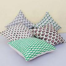 Traditional Jaipur Set of 5 Block Print Fabric Indian Cushions Pillow Covers Dec - £27.57 GBP+