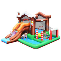 Inflatable Bouncer Bounce Snow House Jump Climbing Slide Tunnel without ... - £222.53 GBP