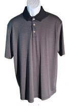 WALTER HAGEN Men&#39;s Short Sleeve Button Down Golf Polo Shirt Black &amp; Gray XL - $14.84