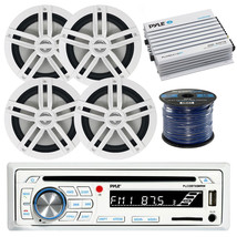 Pyle PLCDBT65 Marine Bluetooth CD Stereo, 4x 6.5&quot; 180W Speaker w/Wire, A... - $340.99