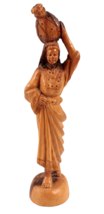 Rebecca at the Well Hand Carved Vintage Olive Wood Figure Israel 10 Inch... - $18.69