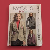 McCalls 5188 Womens 6-8-10-12 Tailored Lined Jacket Blazer Sew News Patt... - $4.94