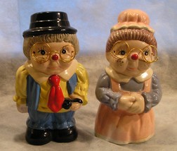 PIGGY BANK LOT OF 2 GRAND MOM AND GRAND POP HAND PAINTED - $19.80