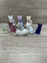 (9) Fenton Art Glass Cats Some Signed One Glows Paperweight Lot - £316.14 GBP